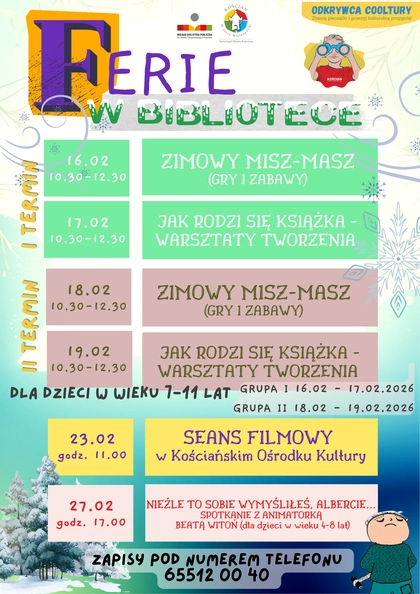 Ferie w bibliotece - zapisy