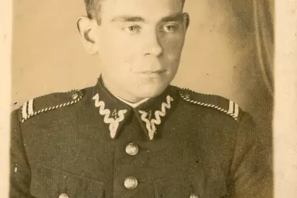 1937 rok. Mieczysław Mocek. Zdjęcie wykonano w czasie pierwszych ćwiczeń rezerwy