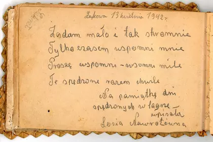 Wpis Zofii Nawrotówny