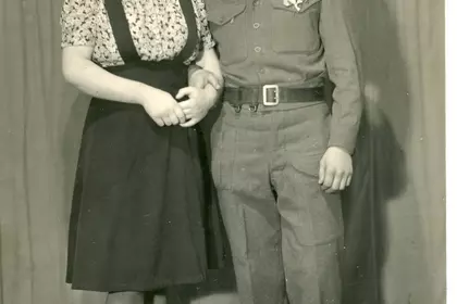 Felicja Mocek i Henryk Opaliński; Hülsen, 11.11.1945 roku