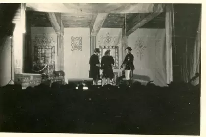 Od lewej: Stanisław Mocek (Jantek), Felicja Mocek (Hanka), Józef Kubiak (Młynarczyk)