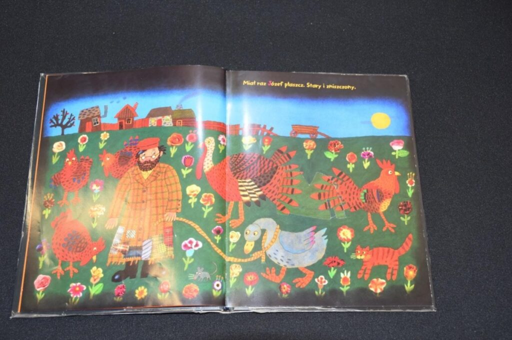 Otwarta książka ilustrowana dla dzieci.
