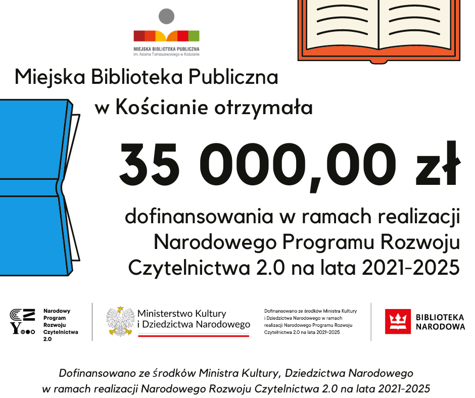 Biblioteka w Kościanie otrzymała 35000 zł na książki